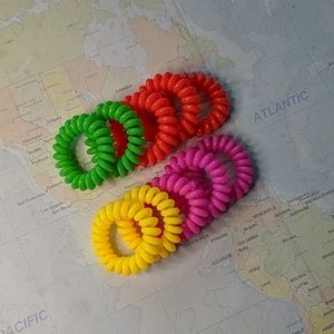 Small telephone hair ties